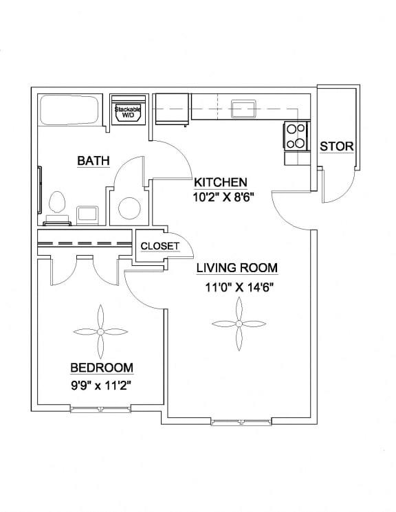 Floor Plans of Glenbrook East and West in Durham, NC